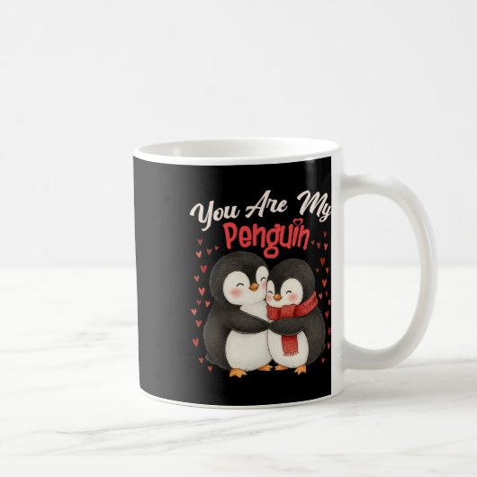 Cute You Are My Penguin Couple Funny Valentines Da コーヒーマグカップ (右)