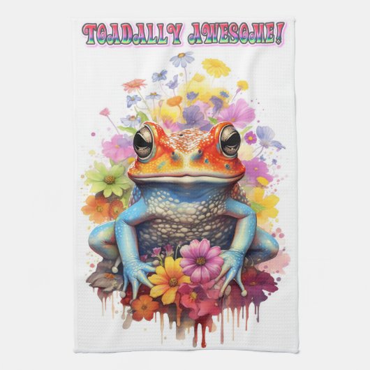 Cute You are Toadally Awesome Toad  Kitchen Towel キッチンタオル (縦)