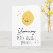 Cute You’re My Main Squeeze Funny Valentines Day  カード (黄色い花)