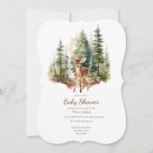 Cute Young Deer Baby Shower Invitation 招待状 (正面)