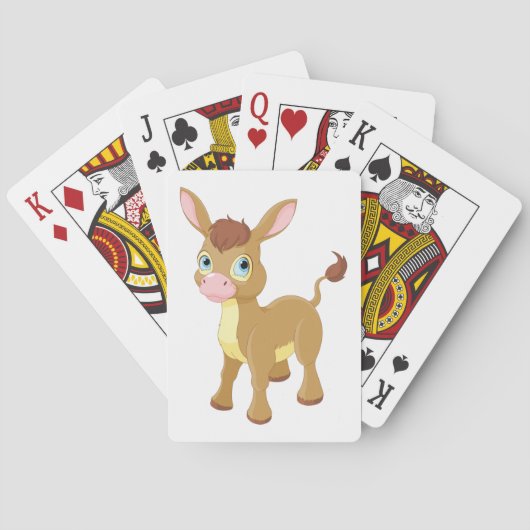 Cute Young Donkey with Big Blue Eyes トランプ (裏面)