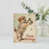 Cute Your Text Season’s Greetings Puppy Postcard シーズンポストカード (スタンド正面)