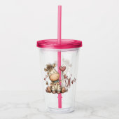 “Cute Zebra Holding Heart  アクリルタンブラー (正面)