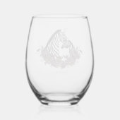 Cute Zebra Mommy & Baby ステムなしワイングラス (裏面)