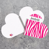 Cute Zebra Print Heart Shaped ノートブック