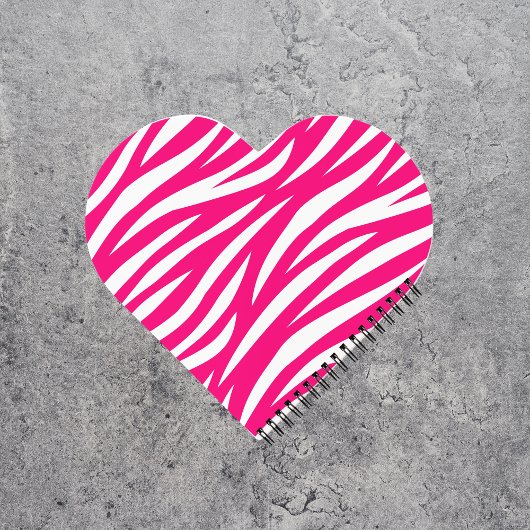 Cute Zebra Print Heart Shaped ノートブック