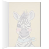 Cute Zebra with Bandana Kids Birthday Invitation (内側 (右))