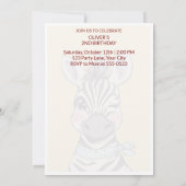 Cute Zebra with Bandana Kids Birthday Invitation 招待状 (裏面)