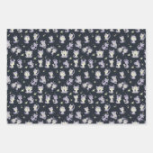 Cute Zodiac Cat Wrapping Paper Flat Sheet Set of 3 ラッピングペーパーシート (正面2)
