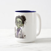 Cute Zombie Doctor Brain Juice Coffee Mug - Funny  ツートーンマグカップ (正面右)