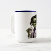Cute Zombie Doctor Brain Juice Coffee Mug - Funny  ツートーンマグカップ (正面左)