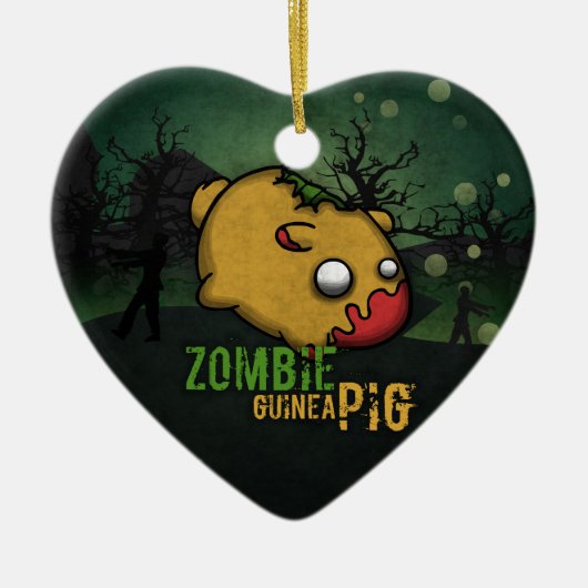 Cute Zombie Guinea Pig セラミックオーナメント (正面)