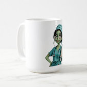 Cute Zombie Surgeon Mug - Too Cute To Die Medical コーヒーマグカップ (正面左)