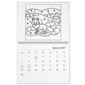 Cute Zoo Animals Coloring Calendar カレンダー (2月 2027)
