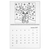 Cute Zoo Animals Coloring Calendar カレンダー (1月 2027)