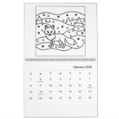 Cute Zoo Animals Coloring Calendar カレンダー (2月 2026)