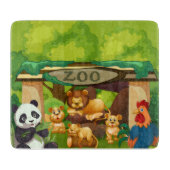 Cute Zoo Animals Kitchen Cutting Board Design カッティングボード (正面)