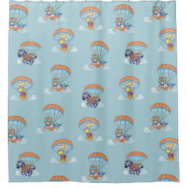 Cute Zoo Parachute Shower Curtain シャワーカーテン