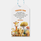 Cute ZOO Safari Animals 1st Birthday Thank You  ギフトタグ (正面)