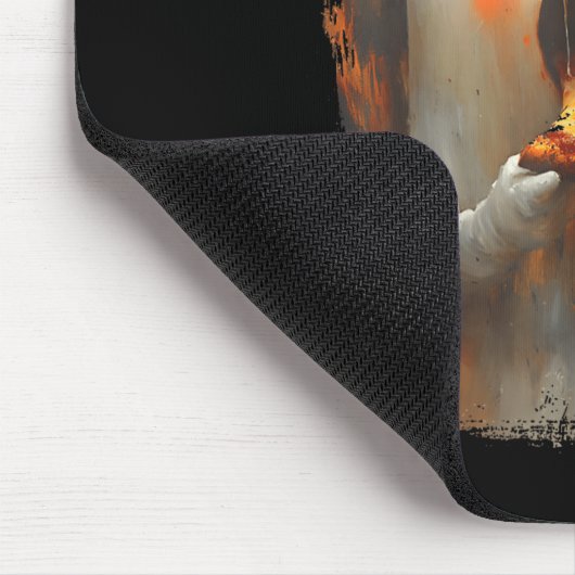 Cute Zza Ghost Eating Zza Funny Halloween Food Lov マウスパッド (コーナー)