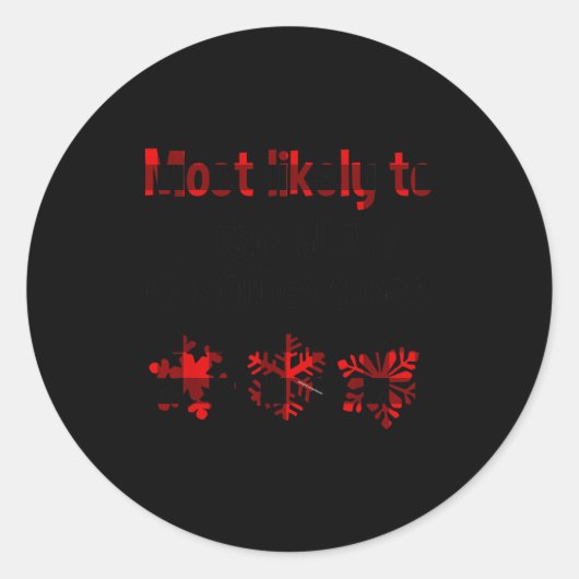 Cutecomfy Most Likely To Sing All The Christmas So ラウンドシール (正面)