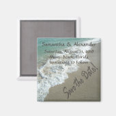 CuteNComfy Sand's書 onビーチ、日付の保存 マグネット (正面/裏面)