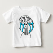 Cutenessの積み過ぎのかわいい激怒の顔のミーム ベビーTシャツ (正面)