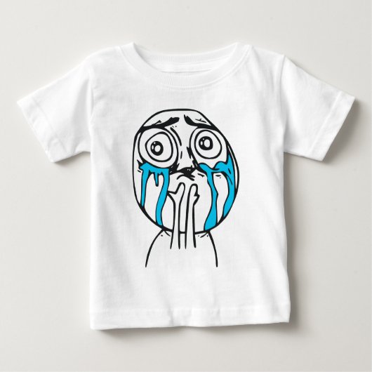 Cutenessの積み過ぎのかわいい激怒の顔のミーム ベビーTシャツ (正面)