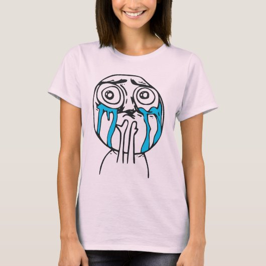 Cutenessの積み過ぎの激怒の顔のミーム Tシャツ (正面)