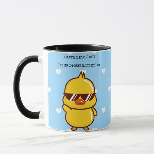 Cuteness 100% Responsibilities 0% | Cute Duck Mug マグカップ (左)