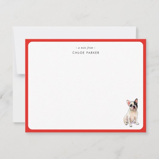 CuteRed Border French Bulldog Christmas Thank you  サンキューカード (正面)
