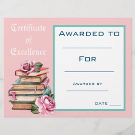 Cute's 読 Awardの証明書の先生用品