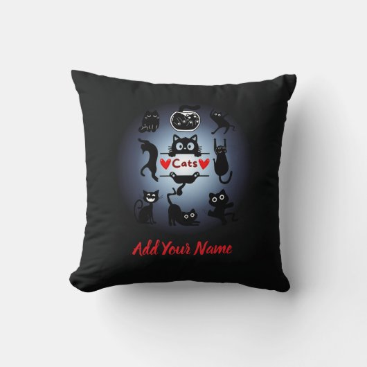 Cutes Cats Throw Pillow クッション (正面)