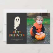 Cutestリトル幽霊ハッピーハローウィン写真 シーズンカード (正面)