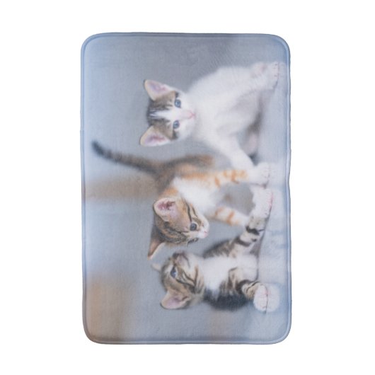 Cutest Baby Animals | 3 Tabby Kittens バスマット (正面縦)