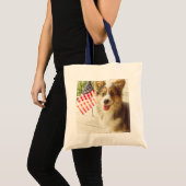 Cutest Baby Animals | American Flag Corgi トートバッグ (正面(商品))