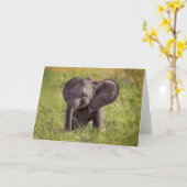 Cutest Baby Animals | Baby Elephant Kenya Africa カード (黄色い花)