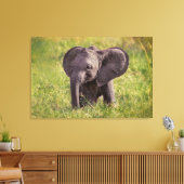 Cutest Baby Animals | Baby Elephant Kenya Africa キャンバスプリント (インサイチュ (リビング))