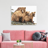 Cutest Baby Animals | Bear & Cubs キャンバスプリント (インサイチュ (リビング))