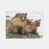 Cutest Baby Animals | Bear & Cubs フリースブランケット (正面(横))