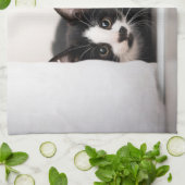 Cutest Baby Animals | Black & White Kitten キッチンタオル (折り畳み)
