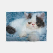 Cutest Baby Animals | Black & White Kitten フリースブランケット (正面(横))