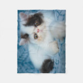 Cutest Baby Animals | Black & White Kitten フリースブランケット (正面)