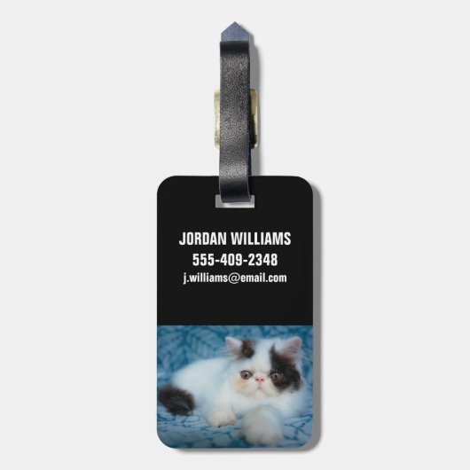 Cutest Baby Animals | Black & White Kitten ラゲッジタグ (裏面縦)