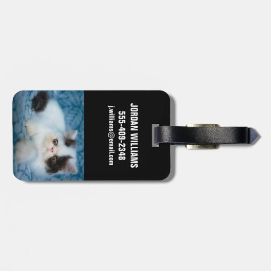 Cutest Baby Animals | Black & White Kitten ラゲッジタグ (裏面横)