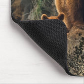 Cutest Baby Animals | Brown Bear Family マウスパッド (コーナー)