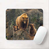 Cutest Baby Animals | Brown Bear Family マウスパッド (マウス)