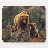 Cutest Baby Animals | Brown Bear Family マウスパッド (正面)