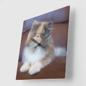 Cutest Baby Animals | Calico Persian Kitten スクエア壁時計 (傾斜)