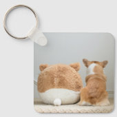 Cutest Baby Animals | Corgi & Plush Puppy キーホルダー (正面)